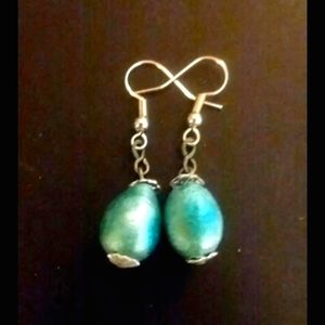 Handmade Women's Aqua Green Drop Earrings